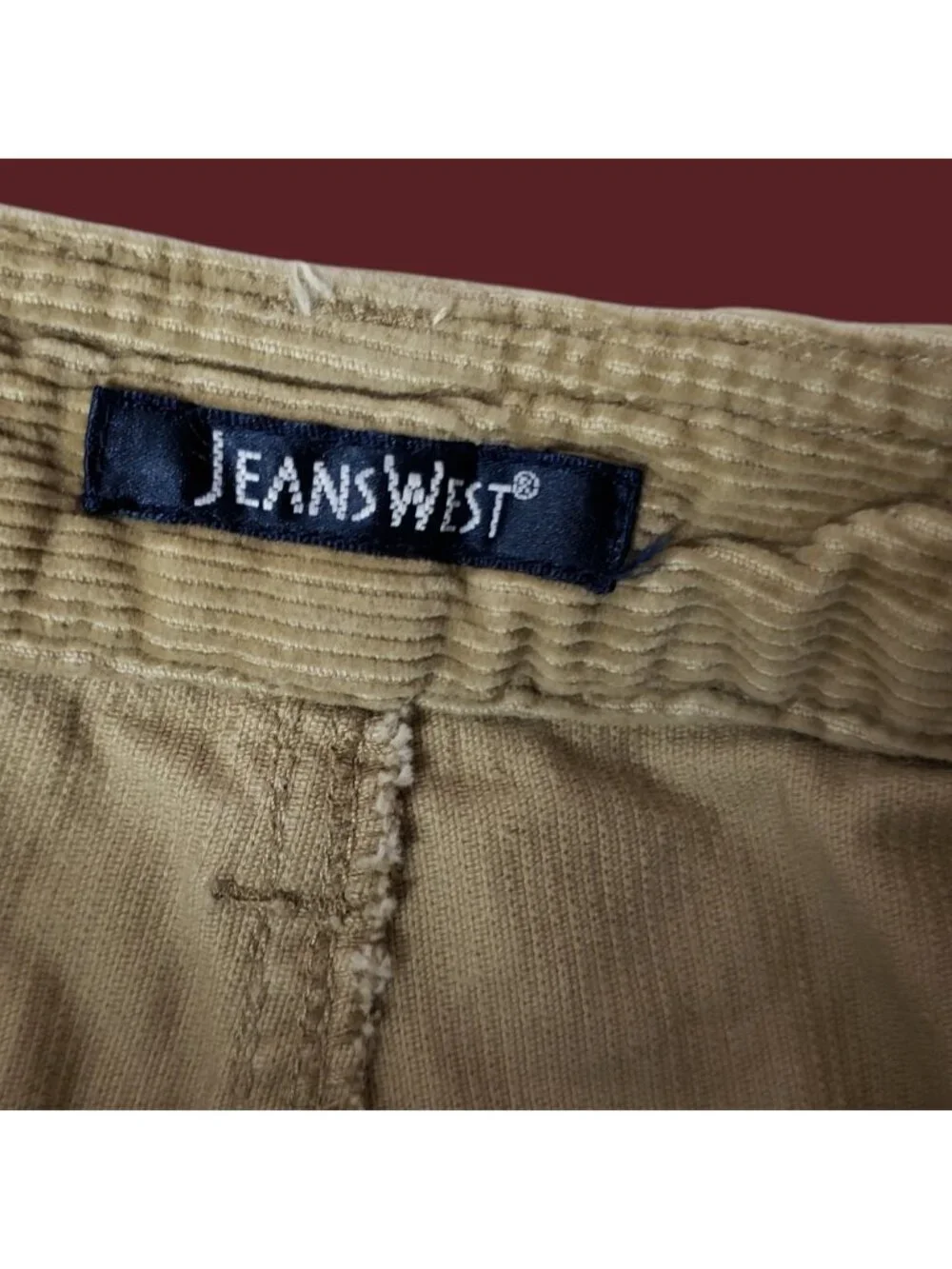 Jeanswest Corduroy Straight-Leg Women Pants With Pockets khaki Size 11 b